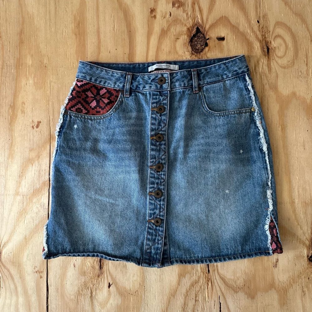 Scotch & Soda Amsterdams Blauw Denim Mini Skirt S
